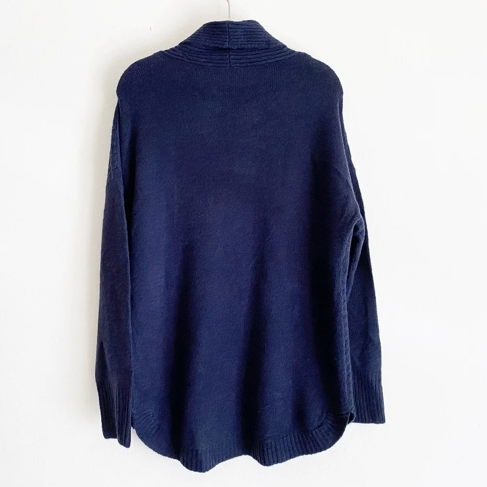 Como Vintage ribbed funnel neck sweater navy blue small mock high‎ new NWT